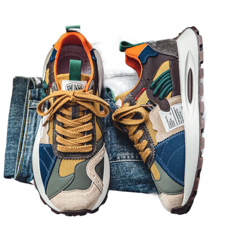 Agan Men's Height-Boosting Winter Waffle Dad Sneakers - Casual, Thick-Soled Running Shoes for Teens