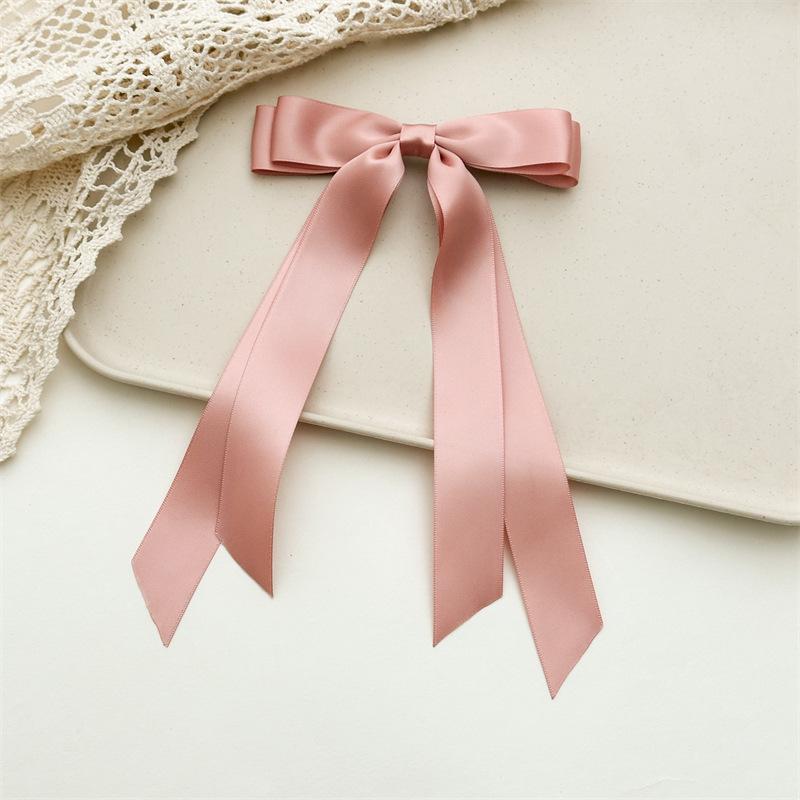 Women's Double-Layer Bow Ribbon Tassel Hair Clip - Woven Long Hair Tie Duckbill Accessory