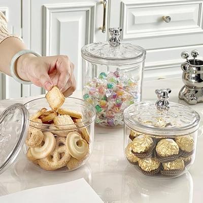 900/1400ML priehľadná uzavretá nádoba s medvedím držadlom Vzduchotesné veko Veľkokapacitná multifunkčná sušina Orechy Obilniny Korenie na obilniny Nádoba na čajové lístky