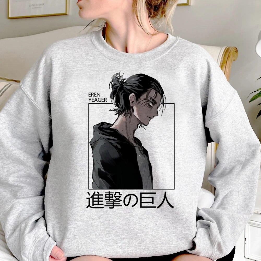 Атака Титанов Эрен толстовки женские корейский стиль аниме уличная винтажные толстовки — фото 19