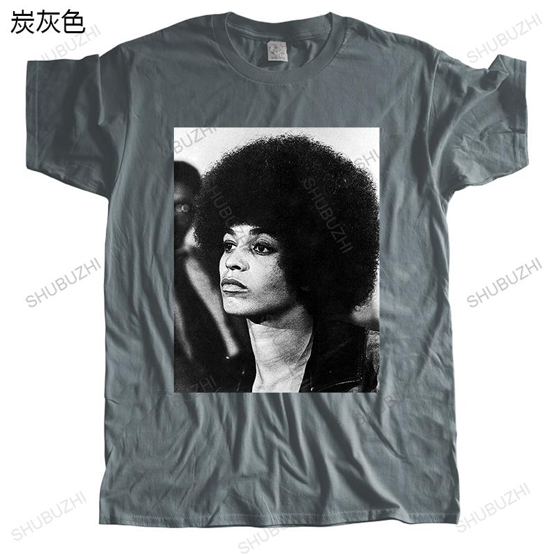 Vendita Calda Maglietta Unisex di Marca Moda Cotone Angela Davis Leopardo Nero Divertente Alta Qualità Top Magliette Per Ragazzi Regali