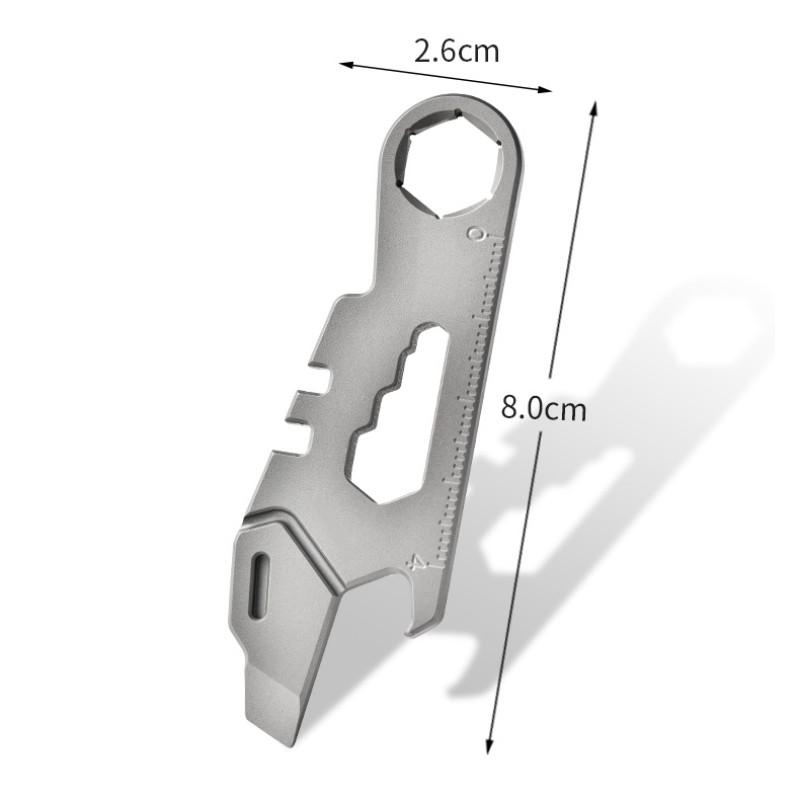 Bottle Opener Pry Bar Scale EDC Keychain Multifunctional Tool Window Breaker Gift Titanium Alloy EDC Crowbar with Necklace