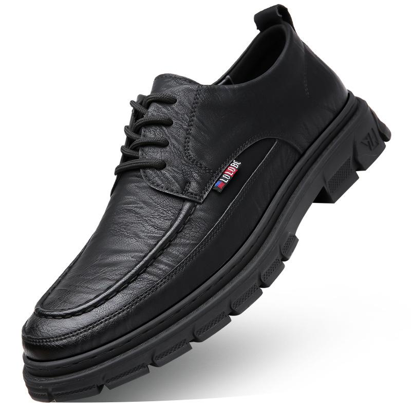 2025 Autumn New Men's Business Casual Leather Shoes Men's Handmade Online Platform Tooling Shoes Youth Tide Shoes 5801