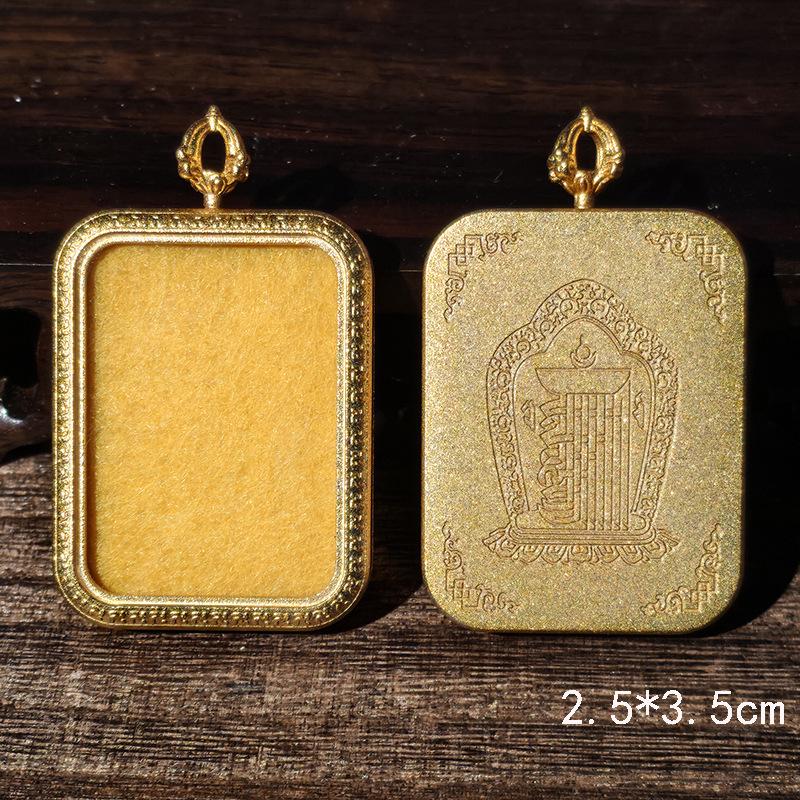 Tibetan Thangka Titanium Steel Gold Silver Pendant: Single/Double-Sided Benming Buddha Amulet