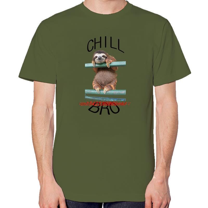Chill Bro Sloth Animal Cool Graphic T Shirts Fashion Tees Tops Summer Cotton New Shirts And Tshirts Unisex Print T Shirt