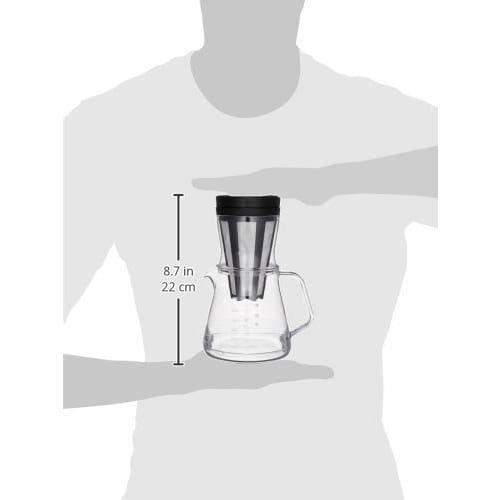 Akebono Sangyo Strong 750 Coffee Server with 2-Way Dripper Set for Black Drip and Cold Brew Coffee (TW-3760)
