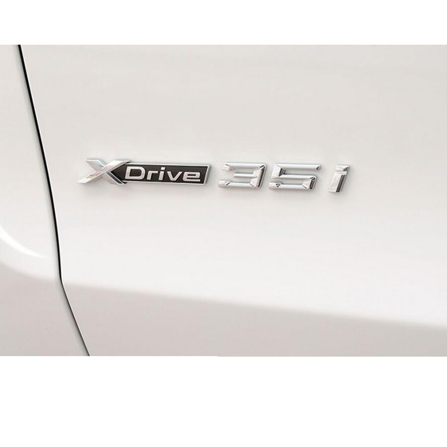 Chrome Black Letters Fender Trunk Emblems For XDrive 18i 20i 23i 25i XDrive28i 30i 35i 38i 40i 45i XDrive48i 50i XDrive55i