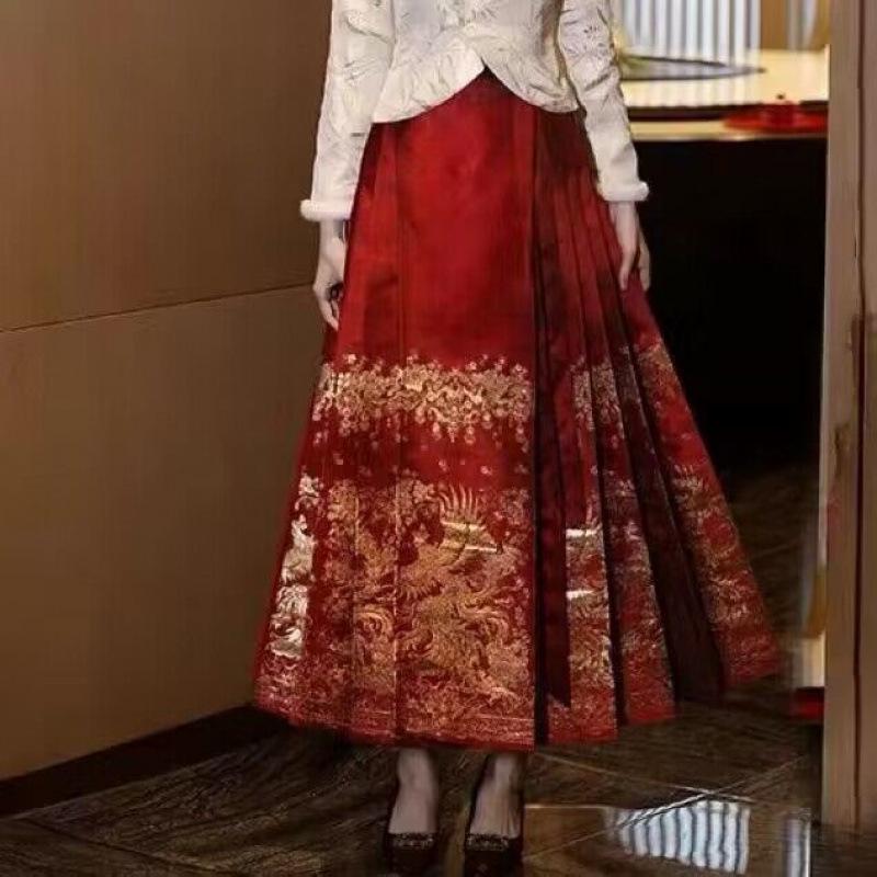 

Женский комплект юбки большого размера из стеганого пэчворка из искусственного меха с застежками-лягушками M (80-100 jin)