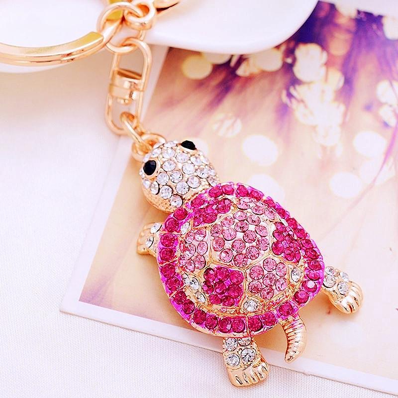 Lovely Car Turtle Keychain Metal Keyring Women Bag Pendant Suitable For Gifts