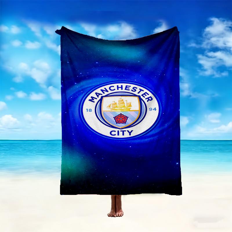 1pc Digital Print Nap Blanket, Manchester United Manchester City Blanket for Home Use, All Season Warmth, Christmas and Valentine's Day Gift Blanket