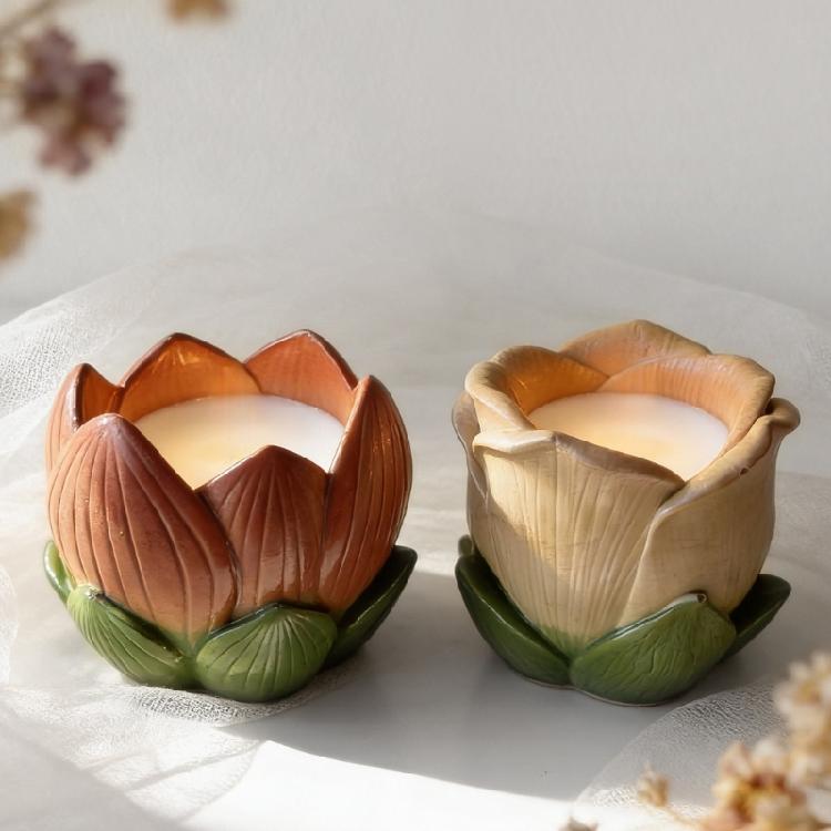 Tealight Candle Holders Silicone Molds Jewelry Storage Box Molds Flower Candlestick Resin Molds for Epoxy Casting Crafts