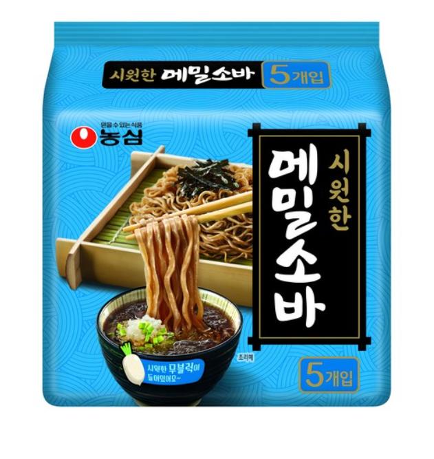 Nongshim Korean Buckwheat Soba Noodles with Dipping Sauce – 5 Servings (635g)
