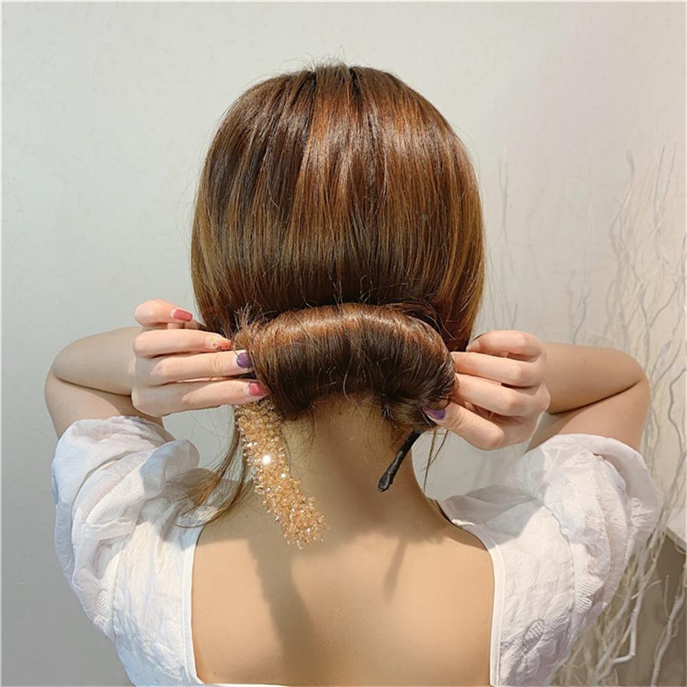 Tools Magic Headwear Accessories Hair Band Donut Bun Maker Rhinestone Lazy Hairpin Quick Bun Curler