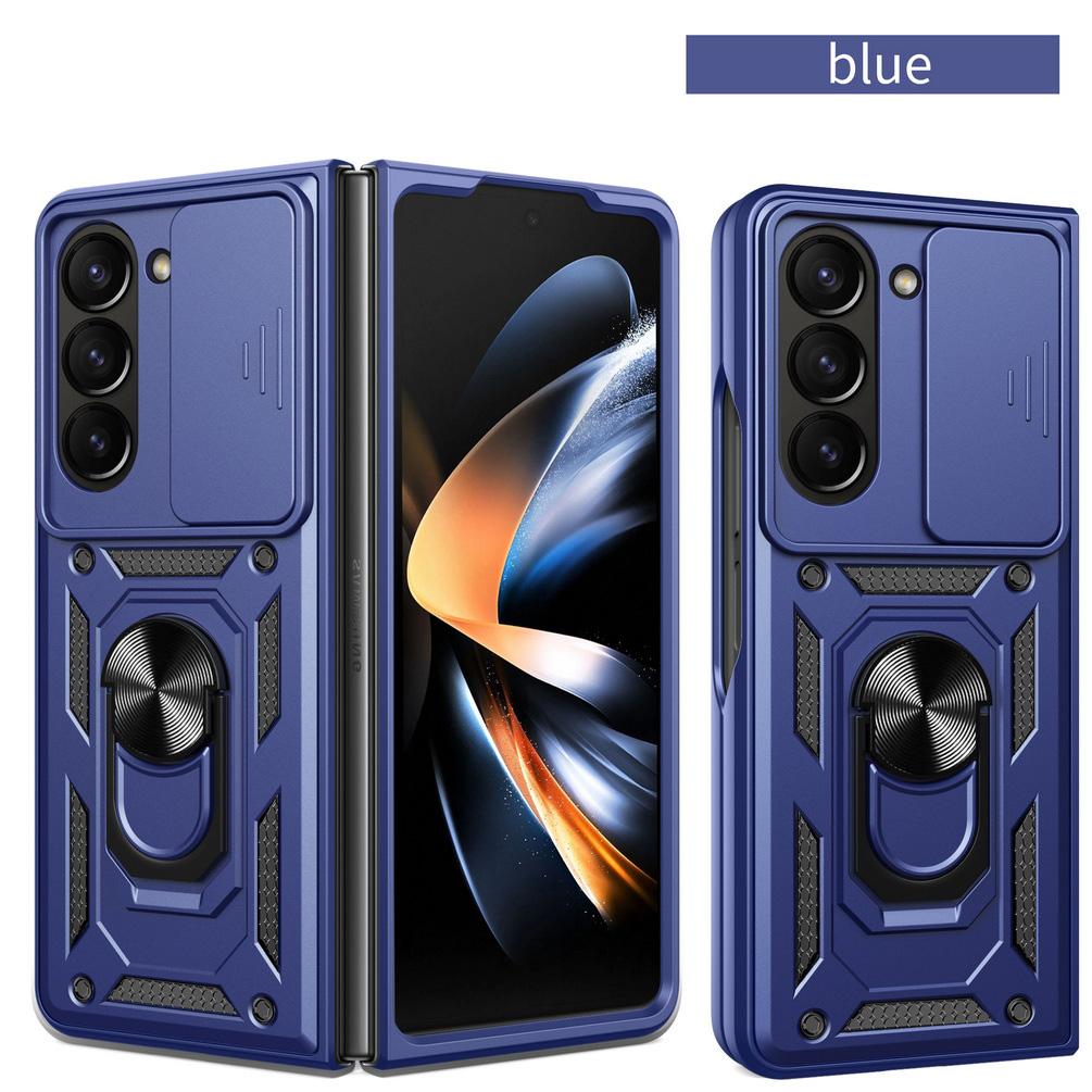 

Чехол для защиты камеры Samsung Z Fold 6 5 4 Galaxy Z FOLD6 FOLD 5 4 Armor Hybrid Ring Back Cover For Z Fold 6 синий