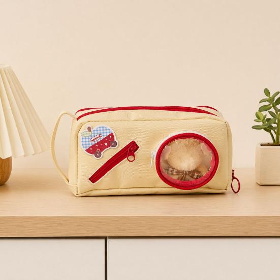 Large Capacity Pencil Case with Smooth Zipper and Hand Strap, Scratch-Resistant Canvas Pen Pouch for Erasers Rulers, Pen Organizer for Students