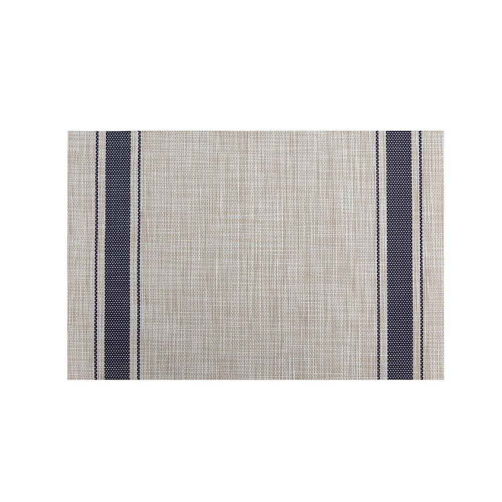 Linen striped non-slip teslin placemat, easy to clean woven western food insulation mat coaster table towel table flag insulation