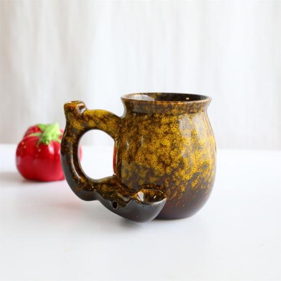 Unique Glaze Ceramic Mug Wake And Bake Coffee Pot Shaped Handle Novelty Gifts Cup with Ergonomic