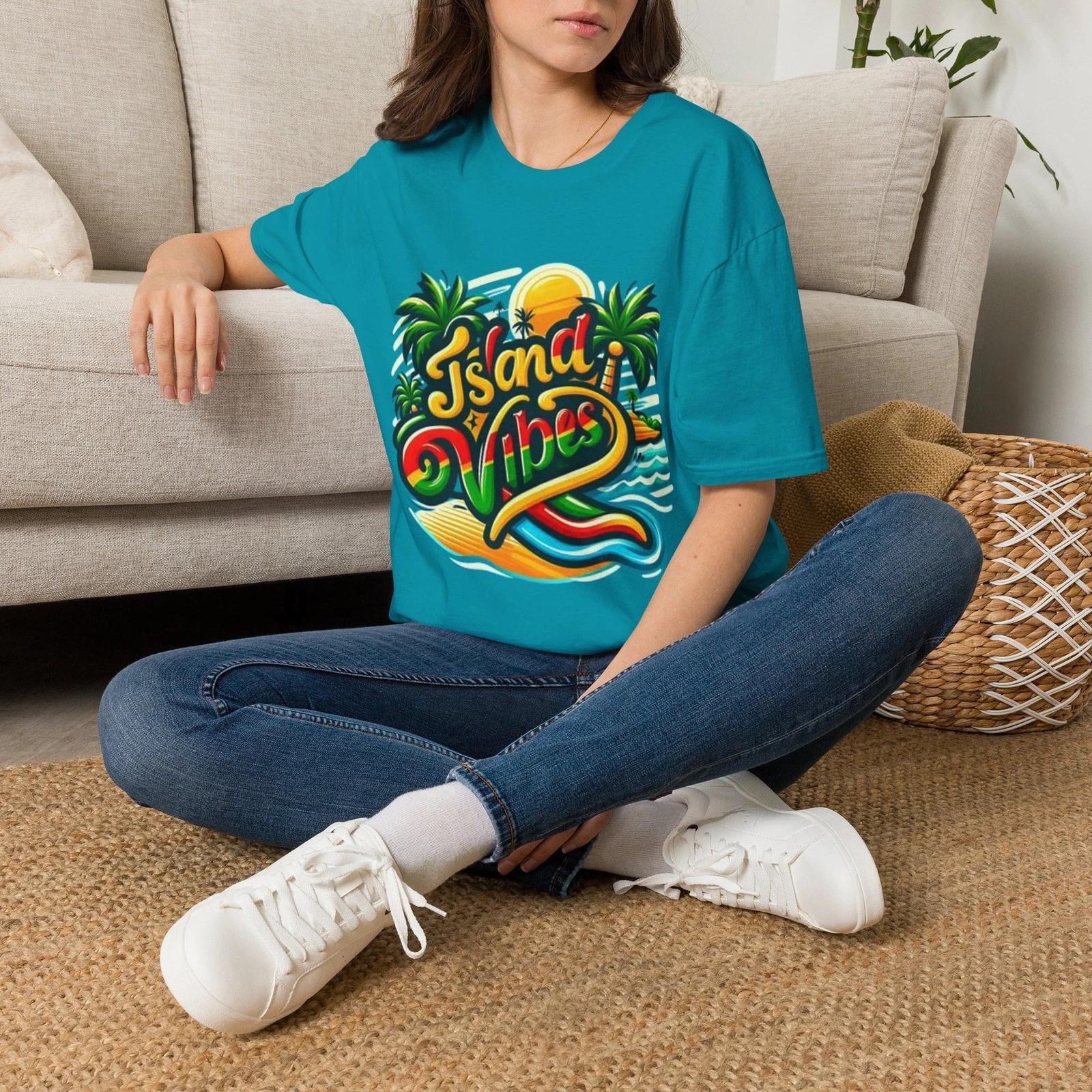 Island Vibes quote T-Shirt | Tropical Typography S