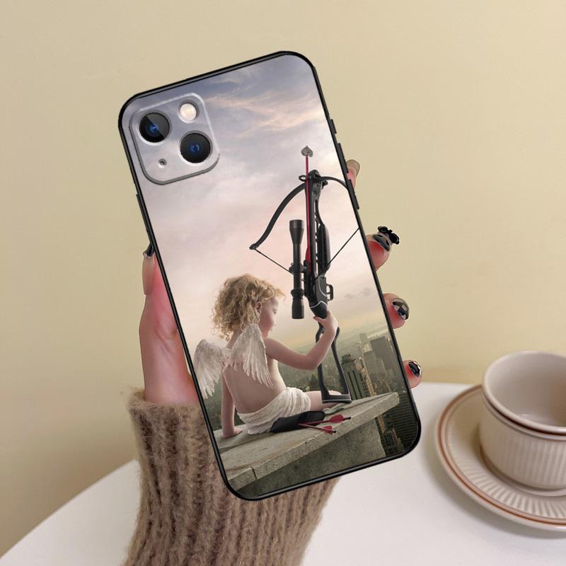 Engel Amor Kunst Malerei Handyhülle Für iPhone 16 Pro Max 14 13 12 11 15 17 Pro Max mini Plus 16e 17 Air Cover Funda