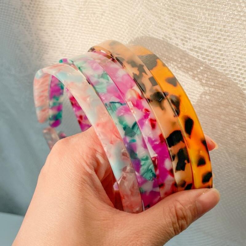 marble pattern hair headband Purple