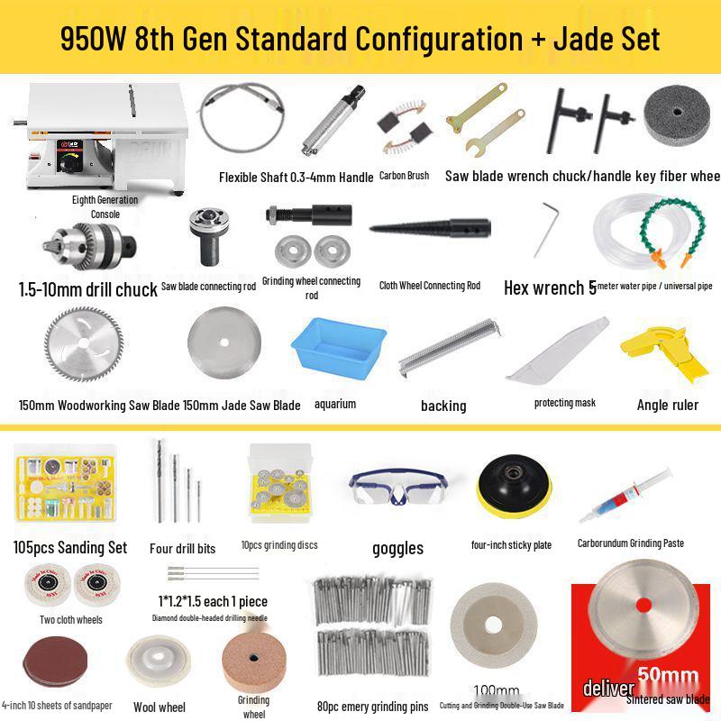 Multi-Functional Electric Bench Grinder: Jade, Woodworking Polisher, Engraver, Cutter, Drill.