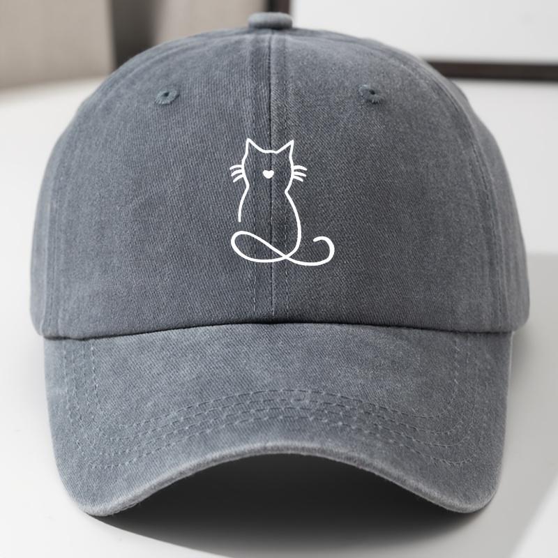 Cat printed baseball cap suitable for outdoor travel, fishing, leisure running, lightweight hip-hop style