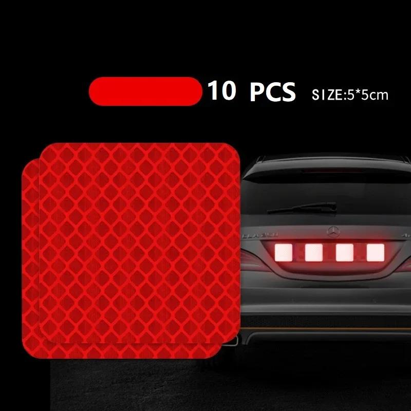 3*8cm Car Bumper Reflective Stickers Reflective Warning Strip Tape Secure Reflector Stickers Decals Safety Warning Tape 10pcs