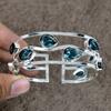 Iolite Quartz Gemstone Handmade 925 Sterling Silver Cuff Bangle Adjustable KKG-197