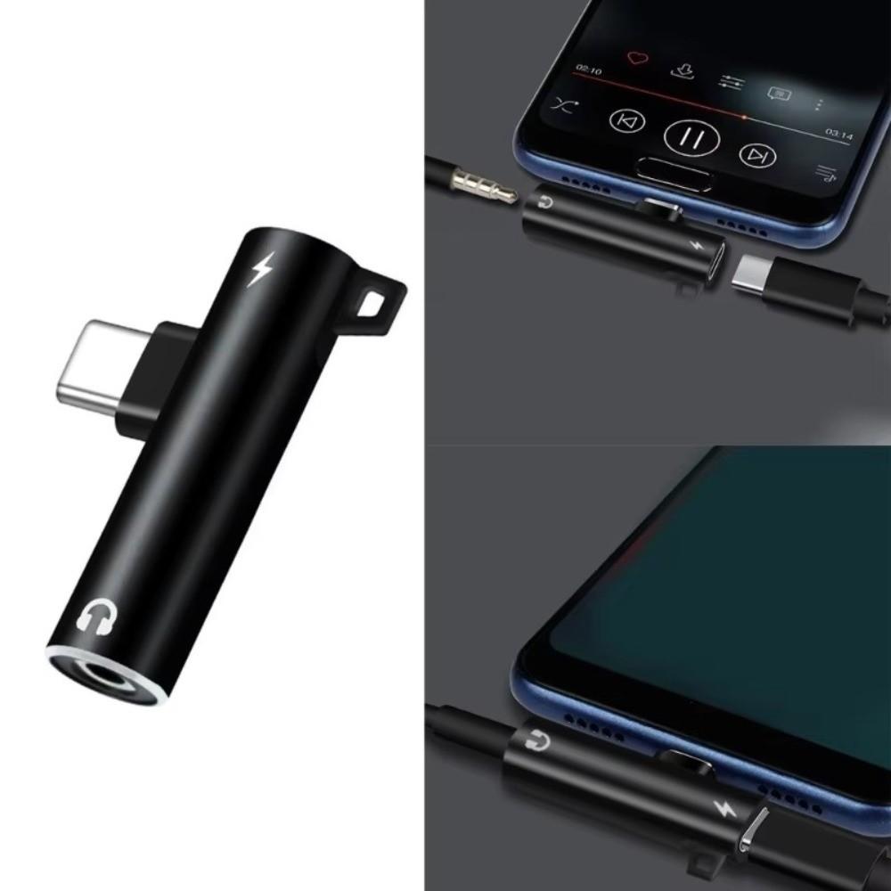 Aluminum 3.5mm Adapter 2 in 1 Type C Adapter Upgrade Audio Splitter  For Multiple Devices