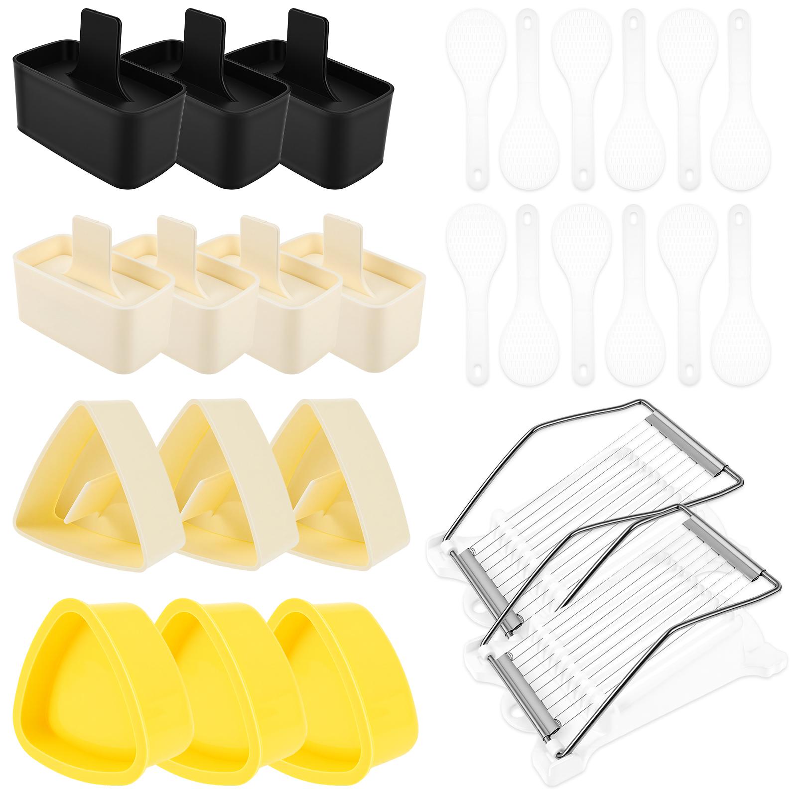 27 Pcs Onigiri Mold Kit Sushi Making Kit Sushi Mold Triangle Mould Set with Spoon Musubi Press Molds Kit for Kitchen Accessories