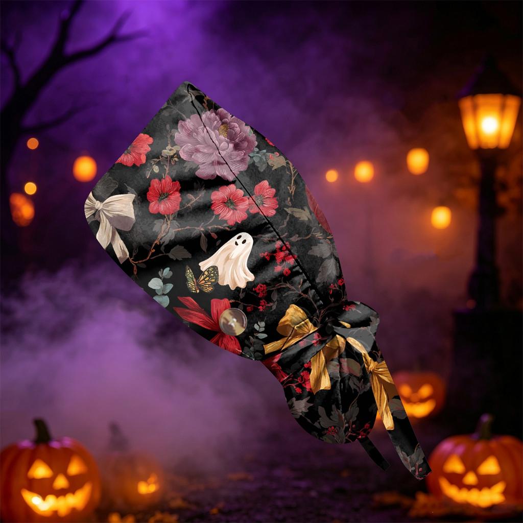 Women's Halloween Printed Ponytail for Work Shower Hair Wrap