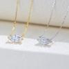 European and American Fashion Popular New S925 Sterling Silver Horse Eye Zircon Pendant Necklace Women's Trend Simple Collarbone Chain