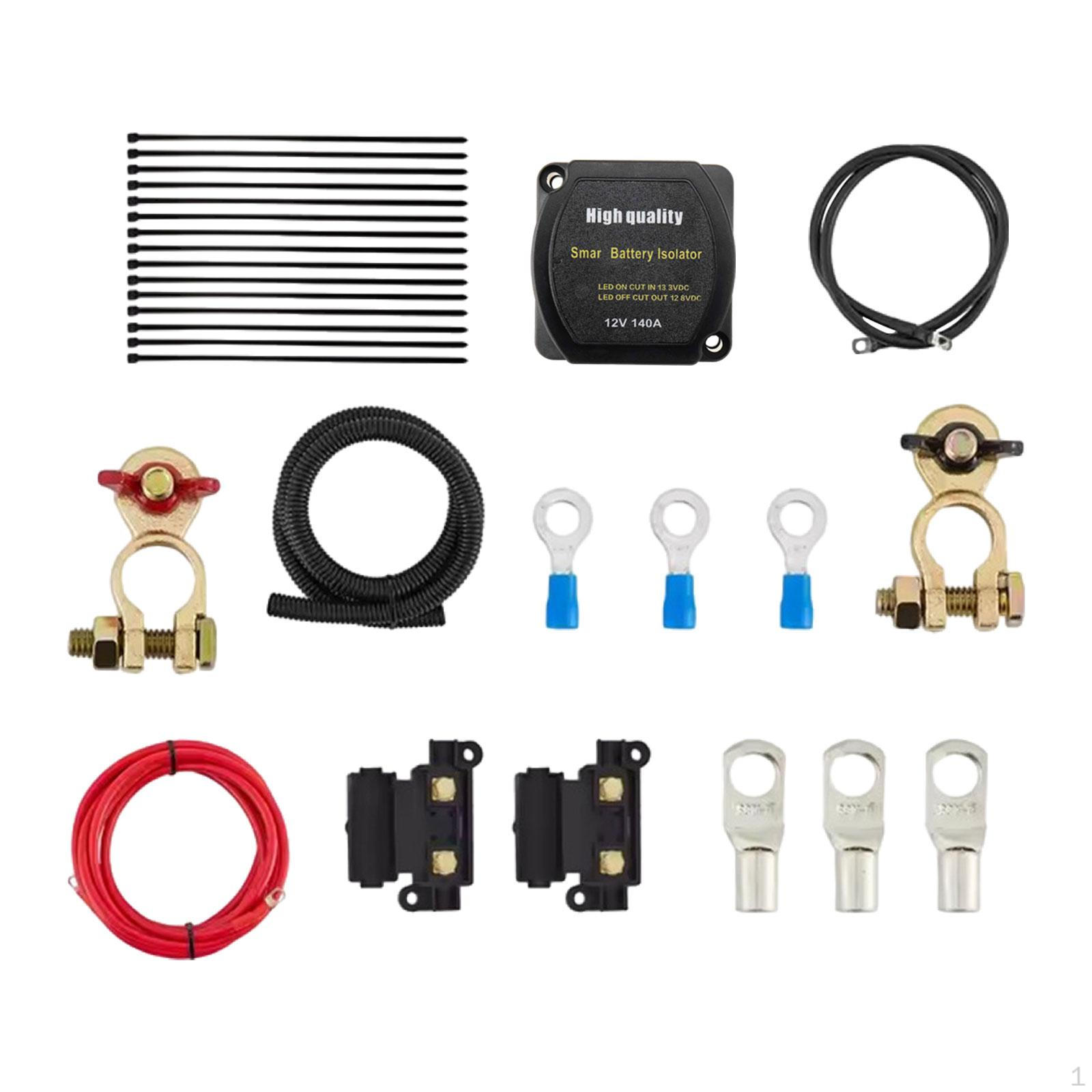 

Автоматический изолятор двойного аккумулятора Комплект Реле раздельной зарядки Чувствительный к напряжению для автомобилей UTV 2m Red Cables