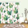 Watercolor Tropical Leaves Shower Curtain Waterproof Mildew Resistant Polyester Fabric With 12 Hooks Easy Installation For Bathr