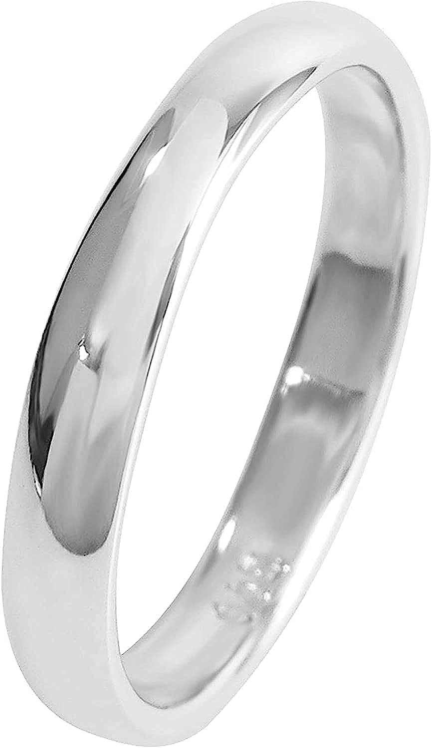 

[Shinjuku Gin no Kura] 2mm Wide Plain Silver 925 Simple Ring, Sizes 6-26 (Size 8.5), Round Top, Slim Fit, Unisex