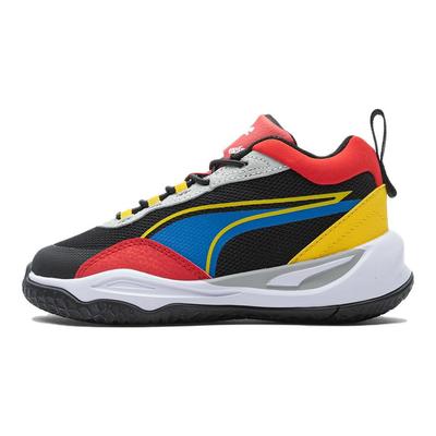 Playmaker AC PS Comfortable Sports Durable Breathable Low Top Casual Shoes Kids Sneaker Black Blue 387354-07