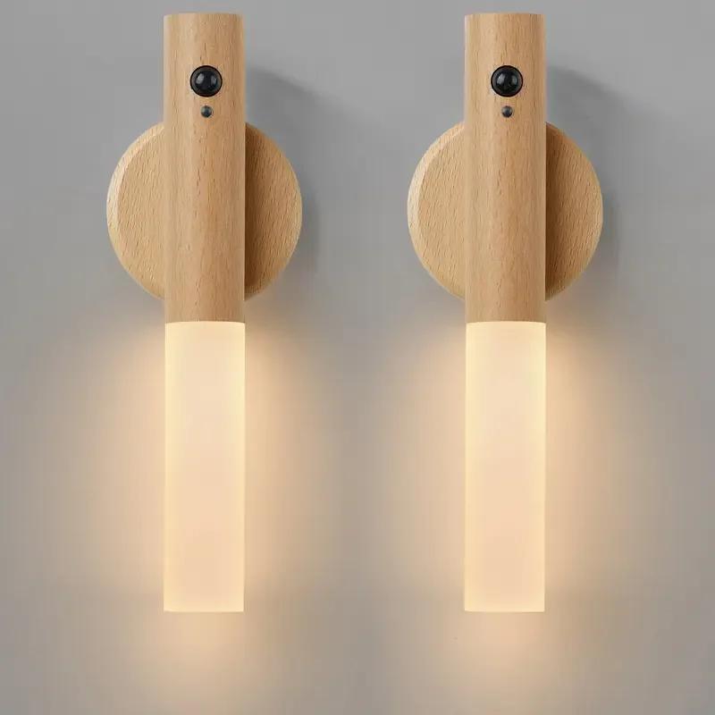 

Led Light Motion Sensor Lighting Lamps Room Decor For Home Rechargeable Lamp Bedroom Decoration Decorative Lights Bedside Mood White Ash-2Pcs