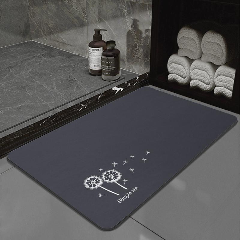 Kieselgur, gebogene Badematten, Badezimmermatte, saugfähig, rutschfest, schnelltrocknend, Badezimmerteppich, Toilettentürteppich, waschbar