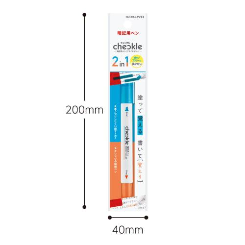 KOKUYO Checkle Memorization Pen Bright Color Blue Orange PM-M221-1P