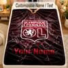 Flannel BlanketLyon FC Custom Name Text Personalized Soft Warm Throw Blanket Home Decor Gift