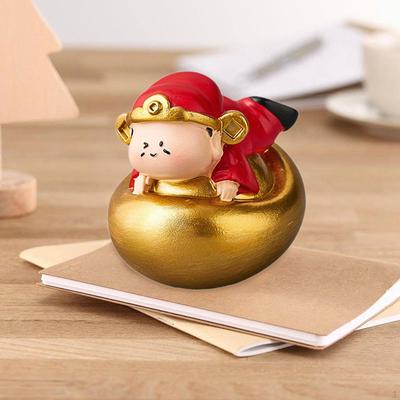 Caishen Statue Ornament Table Centerpieces Housewarming Indoor and Outdoor Desk Living Room