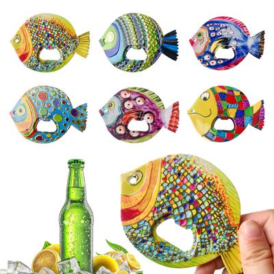 Fish Bottle Opener Magnet Vintage Embossed Design Fish Mouth Bottle Opener RV