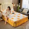 1pc Ruffle Bed Skirt +2pcs Pillowcase Thicken Sanding Bed Skirt 3pcs Set Soft Comfortable Bedspread Twin Double Size Bed Cover