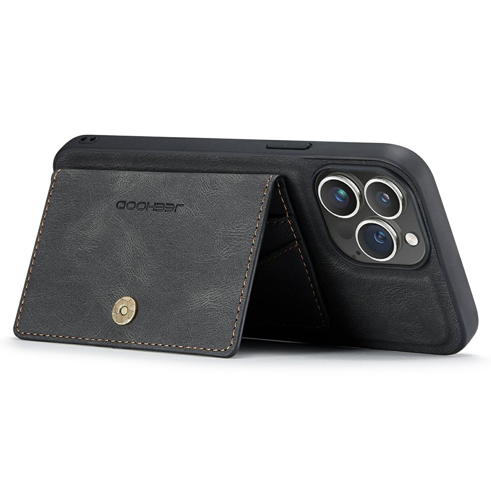 For iPhone 15 Pro Max Case Leather+TPU Phone Cover Detachable Card Bag