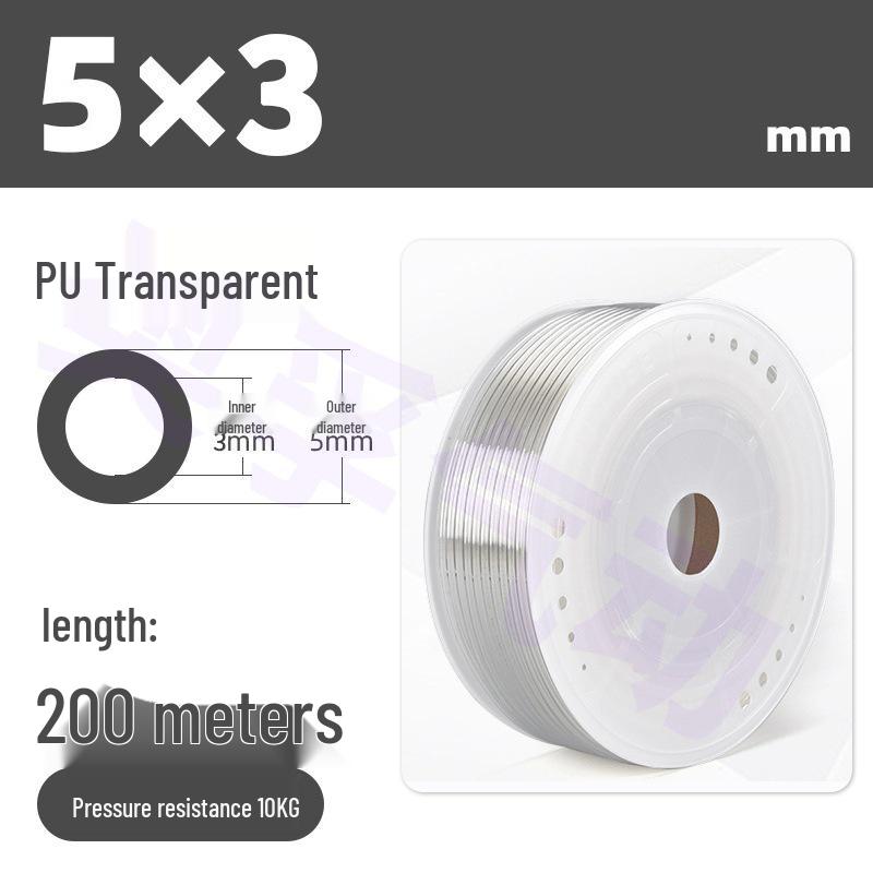 Transparent PU Air Hose for Compressors: Sizes 3-22mm
