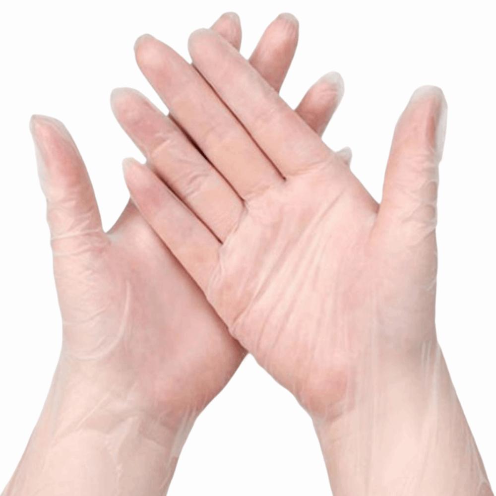 100Pcs Transparent Disposable Gloves PVC Plastic Gloves Food Gloves Cleaning Gloves Food Handling S 8cn белый