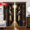 Set Of 2 Egyptian Pharaoh Pattern Curtains Polyester Window Decor Living Room Bedroom Home Curtain Blackout For Made With Rod Pocket