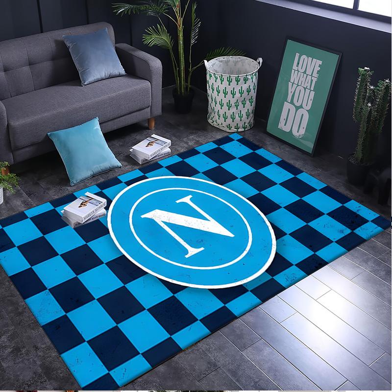 1PC Rug Electric Blue Napoli Logo Carpet, Chair Rug,Area Rug for Office Bedroom Living Rooms Bedroom, Doormat Decor Christmas Fan Gifts