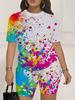 Color Codes: European and American Women's Clothing, Painting Print T-shirts, Shorts, Sets, Sportswear