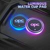 CIC1 For Opel Vauxhall OPC Line Logo Antara Astra Corsa Meriva GSI Emblem Led Car Water Cup Mat Drink Holder Auto Interior Decorative